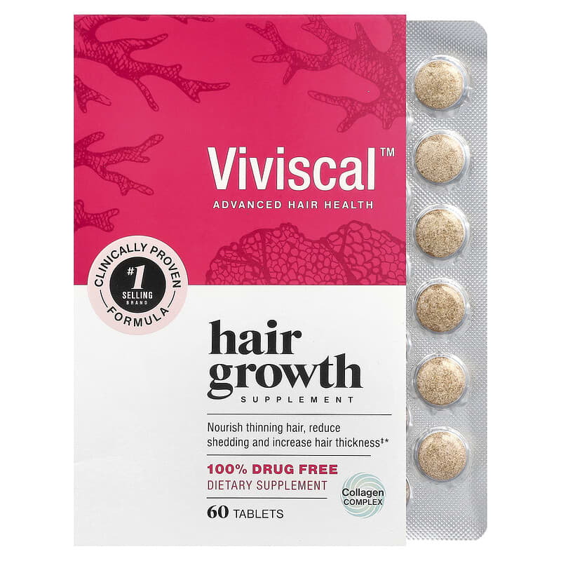 Viviscal Hair Health Supplement - 60 Tablets - 100% Drug-Free Formula for Existing Hair Growth